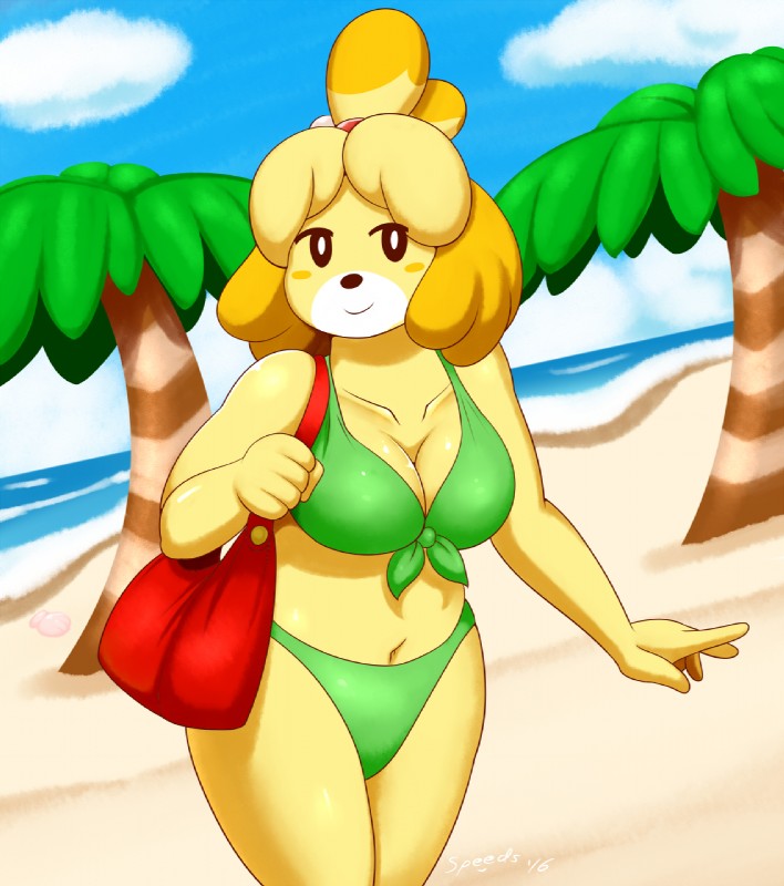 isabelle (animal crossing and etc) created by speeds