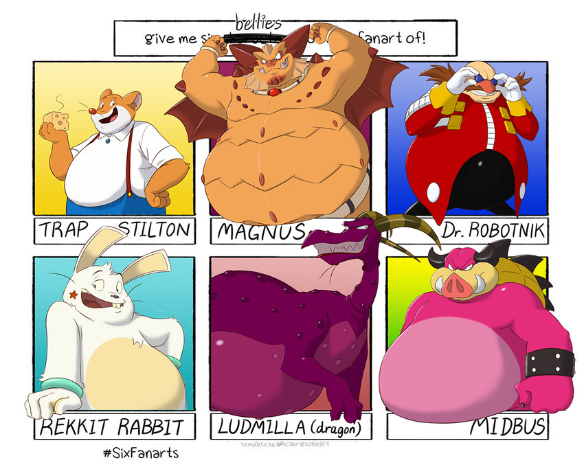 anthro belly big_belly clothing female group horn male overweight overweight_anthro overweight_female overweight_human overweight_male pink_body purple_body smile white_body pokelai activision bartok_the_magnificent bowser's_inside_story disney mario_and_luigi_(series) mario_bros mythology nintendo rekkit_rabbit sega sonic_the_hedgehog_(series) spyro_reignited_trilogy spyro_the_dragon dr._eggman ludmilla_(bartok) magnus_(spyro) midbus rekkit_rabbit_(character) rescued_dragons_(spyro) trap_stilton dragon human koopa lagomorph leporid mammal mouse murid murine mythological_creature mythological_scalie rabbit rodent scalie 5:4 multiple_images