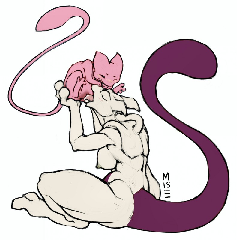 anthro blush breasts carrying_another cunnilingus duo eyes_closed female female/female genitals hand_on_head legendary_duo licking mew_duo nipples nude open_mouth oral pussy sex simple_background size_difference spread_legs spreading tail tongue tongue_out vaginal white_background misericorde third-party_edit nintendo pokemon felid generation_1_pokemon legendary_pokemon mammal mew_(pokemon) mewtwo pokemon_(species) hi_res