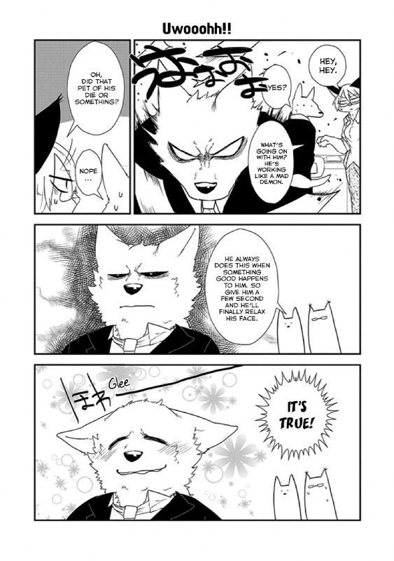 anthro clothing dialogue female fur ill kemono male onomatopoeia sound_effects text young yakantuzura lila_(kashiwagi_aki) zinovy canid canine canis human mammal wolf comic english_text greyscale hi_res monochrome translated