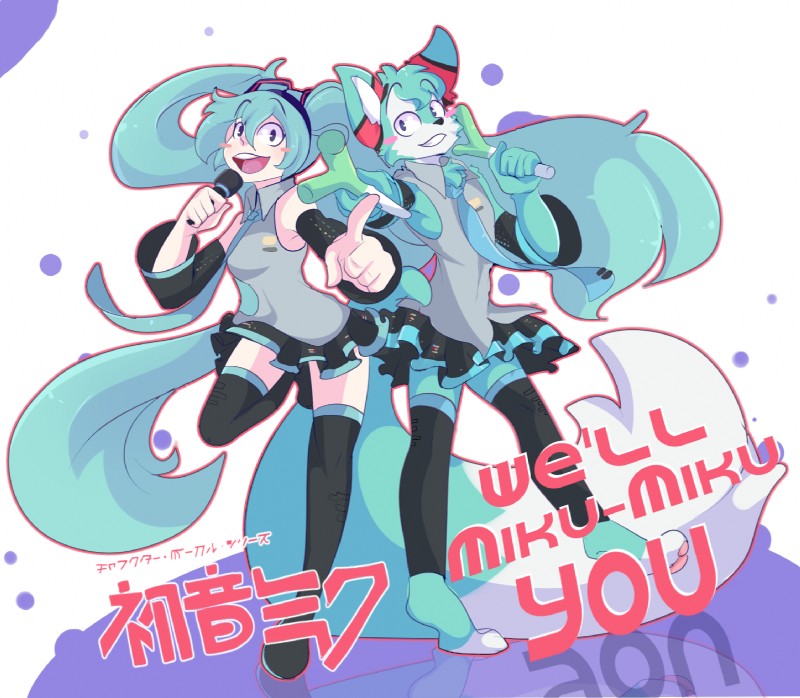 hatsune miku and roflfox (vocaloid) created by lolzneo