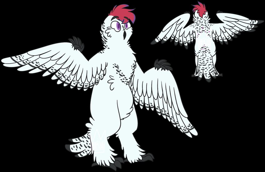 ambiguous_gender anthro beak black_beak black_spots claws digitigrade eyebrow_through_hair eyebrows feathered_wings feathers featureless_crotch feet hair markings pink_hair pupils purple_eyes purple_pupils simple_background solo spots spotted_body spotted_feathers tail tail_feathers talons toes translucent translucent_hair transparent_background white_body white_feathers wing_claws wings jaspering avian bird horned_owl owl snowy_owl true_owl 2017 alpha_channel digital_drawing_(artwork) digital_media_(artwork) flat_colors hi_res model_sheet watermark