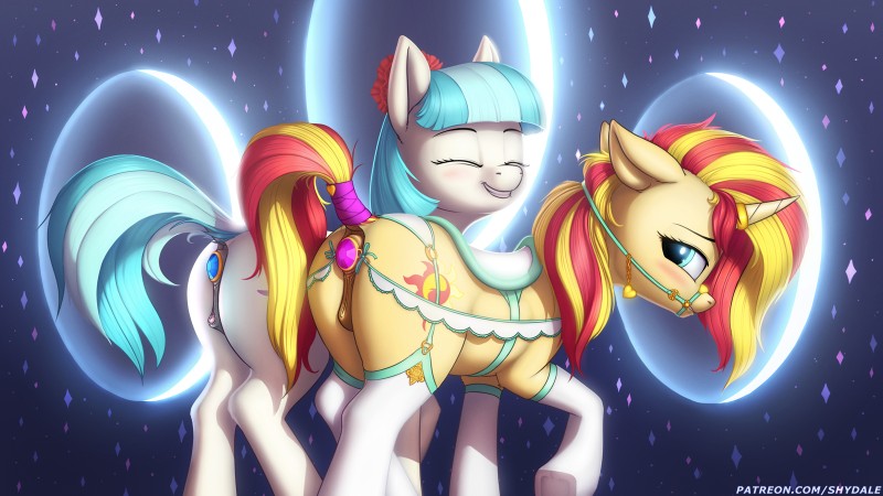 coco pommel and sunset shimmer (friendship is magic and etc) created by shydale
