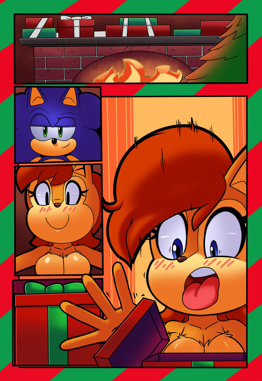 anthro breasts canon_couple duo female gift holidays male male/female nude surprise cloudz superbunnygt archie_comics christmas sega sonic_the_hedgehog_(archie) sonic_the_hedgehog_(comics) sonic_the_hedgehog_(series) sally_acorn sonic_the_hedgehog chipmunk eulipotyphlan ground_squirrel hedgehog mammal rodent sciurid comic digital_media_(artwork) hi_res