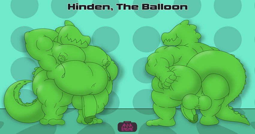 5_fingers animal_balloon backsack balloon balls belly biceps big_belly big_butt big_tail biped butt butt_grab butt_squish circumcised crocodile_tail eyeless featureless_feet feet fingers flaccid front_view genitals green_body green_penis hand_behind_head hand_on_butt huge_butt humanoid_genitalia humanoid_penis inflatable male monotone_body muscular muscular_humanoid muscular_male navel nipples nude open_mouth overweight overweight_male pecs penis rear_view shaped_balloon sharp_teeth simple_background smile solo squish standing tail teeth text thick_thighs unusual_anatomy unusual_nipples wide_hips annaengine animal_humanoid animate_inanimate balloon_humanoid crocodile crocodilian crocodilian_humanoid humanoid living_balloon living_inflatable reptile reptile_humanoid scalie scalie_humanoid absurd_res digital_drawing_(artwork) digital_media_(artwork) english_text hi_res model_sheet widescreen