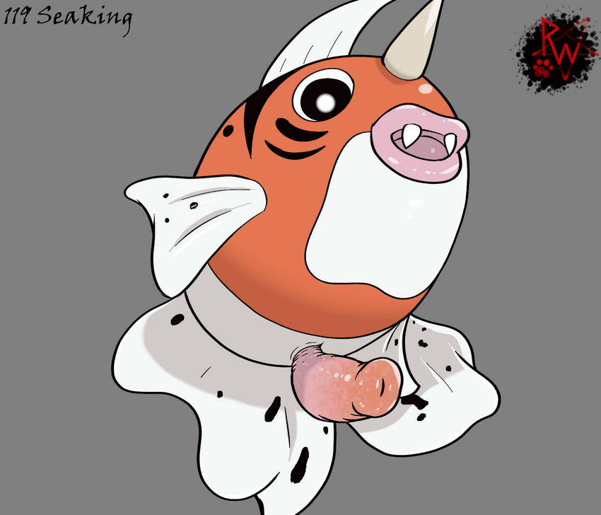 animal_genitalia animal_penis erection feral genitals horn lips male open_mouth penis simple_background solo teeth thick_lips rapistwerewolf nintendo pokemon fish generation_1_pokemon marine pokemon_(species) seaking 2020 digital_media_(artwork) hi_res