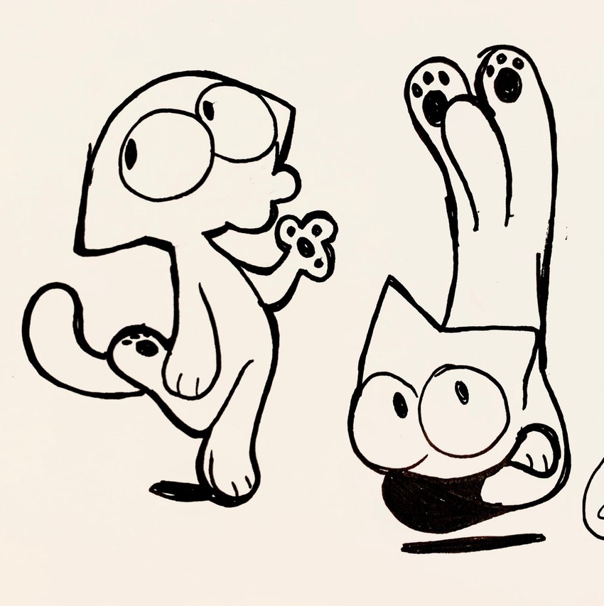 anthro crossed_arms levitation looking_away o3o pawpads paws pose raised_leg jaquin_s plunky_(jaquin_s) domestic_cat felid feline felis mammal 2022 black_and_white full-length_portrait hi_res monochrome multiple_images portrait sketch