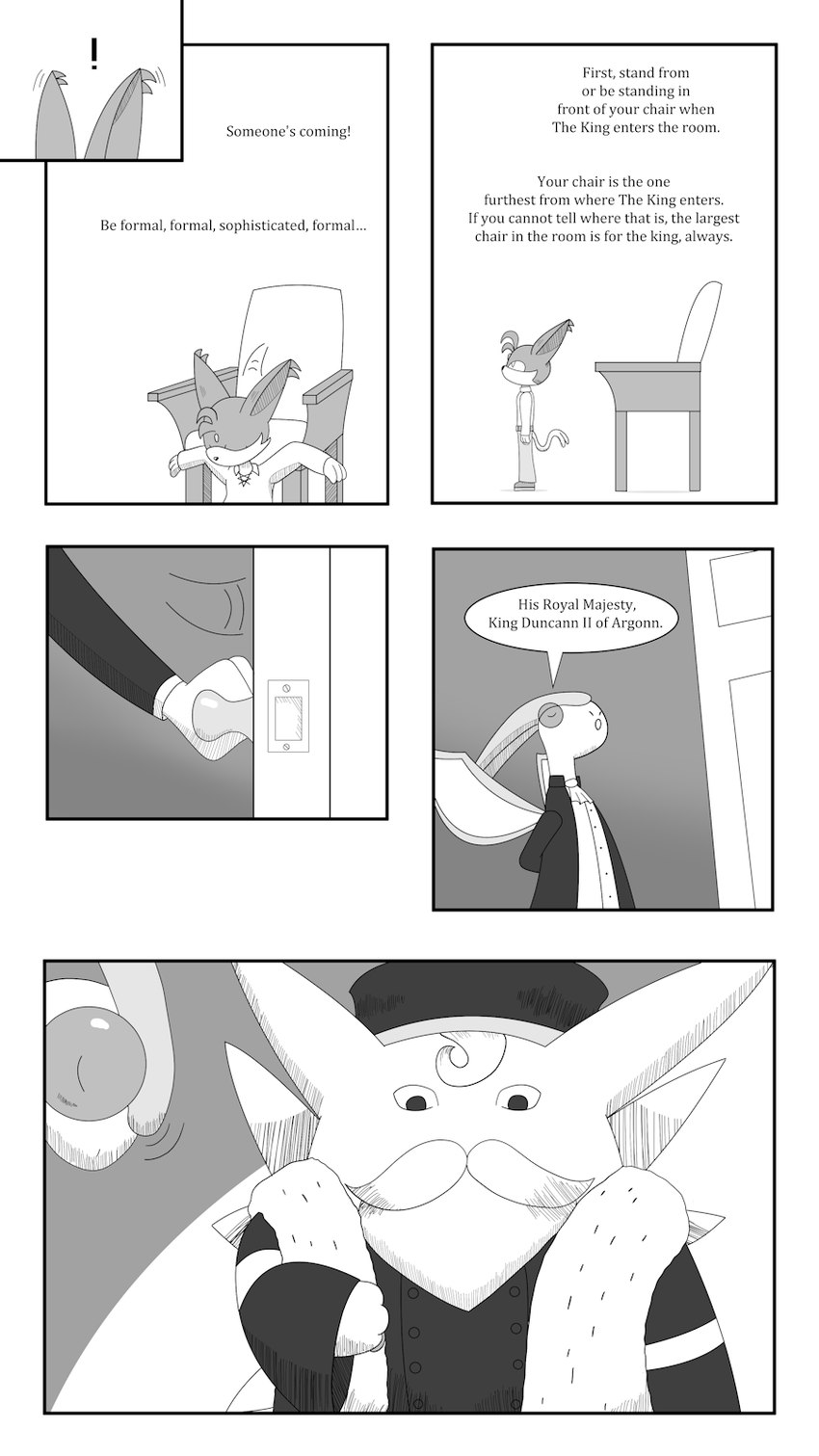 6_panel_comic anthro biped black_eyes black_text chair clothed clothing dialogue door doorknob ellipsis exclamation_point eyes_closed facial_hair forehead_gem fur furniture gem group inner_monologue king male motion_lines mustache opening_door royalty speech_bubble standing tail text thinking trio white_sclera wings trainer-mana nintendo pokemon pokemon_mystery_dungeon spike_chunsoft noah_aali clefable eeveelution espeon flygon generation_1_pokemon generation_2_pokemon generation_3_pokemon pokemon_(species) 2024 9:16 comic digital_media_(artwork) english_text hi_res monochrome