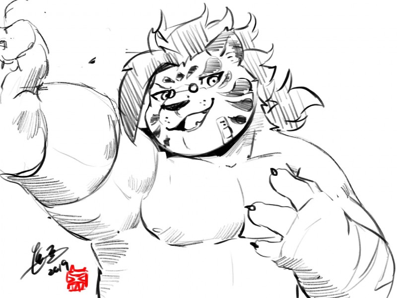 anthro belly eyewear glasses humanoid_hands male moobs nipples overweight overweight_anthro overweight_male simple_background solo white_background jmeo1230 lifewonders tokyo_afterschool_summoners licho_(tas) felid mammal pantherine tiger 2019 4:3 hi_res