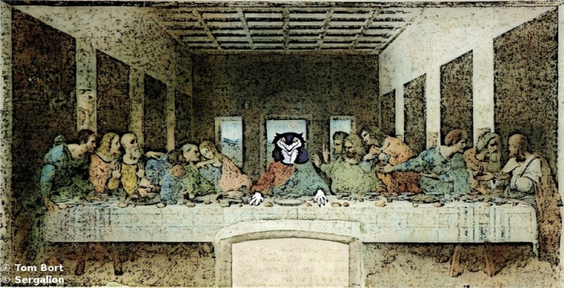 judas iscariot and rain silves (the last supper) created by doveofwar and third-party edit