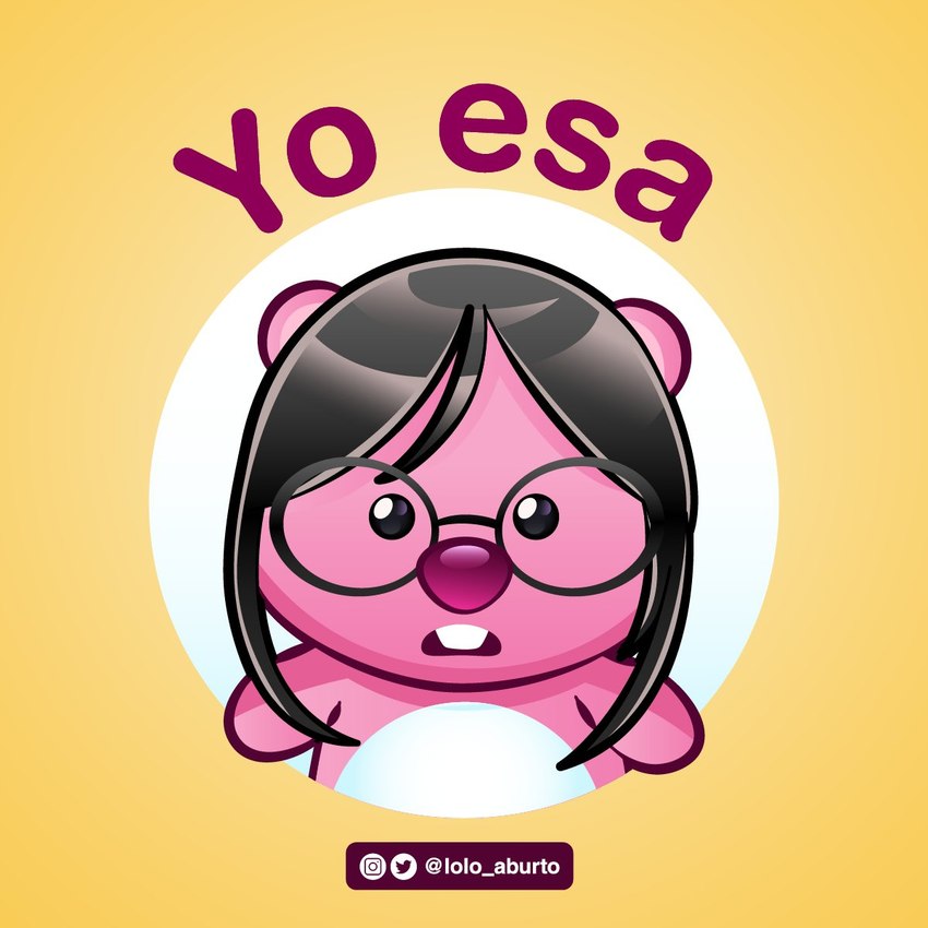 anthro black_hair buckteeth eyewear female fur glasses hair long_hair pink_body pink_fur red_nose simple_background solo teeth text white_body white_fur yellow_background lolo_aburto chicas_que_lucen_asi_tienen_permiso_de_arruinarme_la_vida pororo_the_little_penguin loopy_(pororo) bear beaver mammal rodent 1:1 hi_res spanish_text