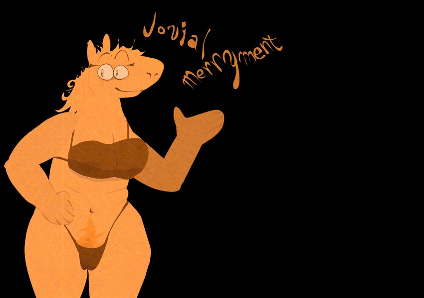 anthro belly bra breasts camel_toe cleavage clothed clothing eyelashes female freckled_face freckled_legs freckled_thighs freckles mamma navel solo underwear pixiefentanyl horse_race_tests jovial_merryment equid equine horse mammal adversarial_noise alpha_channel hi_res