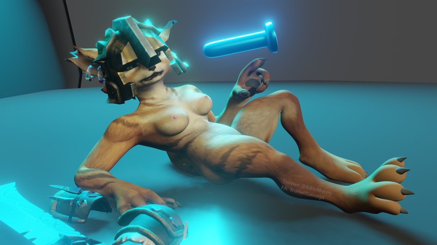 anthro armor dildo female fur headgear headgear_only helmet lying lying_on_ground melee_weapon on_back on_ground sex_toy simple_background solo sword tan_body tan_fur weapon edricmarcry blizzard_entertainment warcraft mahkee_(edricmarcry) canid mammal vulpera 16:9 3d_(artwork) digital_media_(artwork) hi_res widescreen