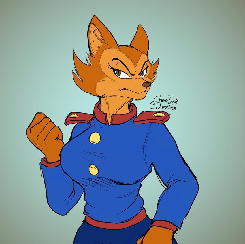 anthro clothed clothing female fur looking_at_viewer orange_body orange_fur solo uniform chasertech patrol_03 pamela_bondani domestic_cat felid feline felis mammal 2021 absurd_res hi_res signature