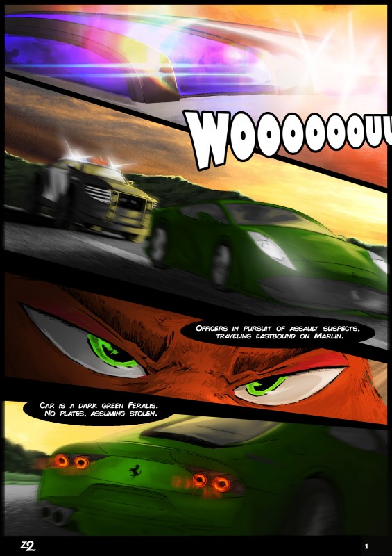 anthro car car_chase chasing dialogue driving inside_car inside_vehicle male motion_blur motor_vehicle offscreen_character police police_car police_vehicle solo sound_effects speech_bubble text vehicle thewyvernsweaver disney zootopia nick_wilde canid canine fox mammal red_fox true_fox 2018 absurd_res comic digital_media_(artwork) english_text hi_res