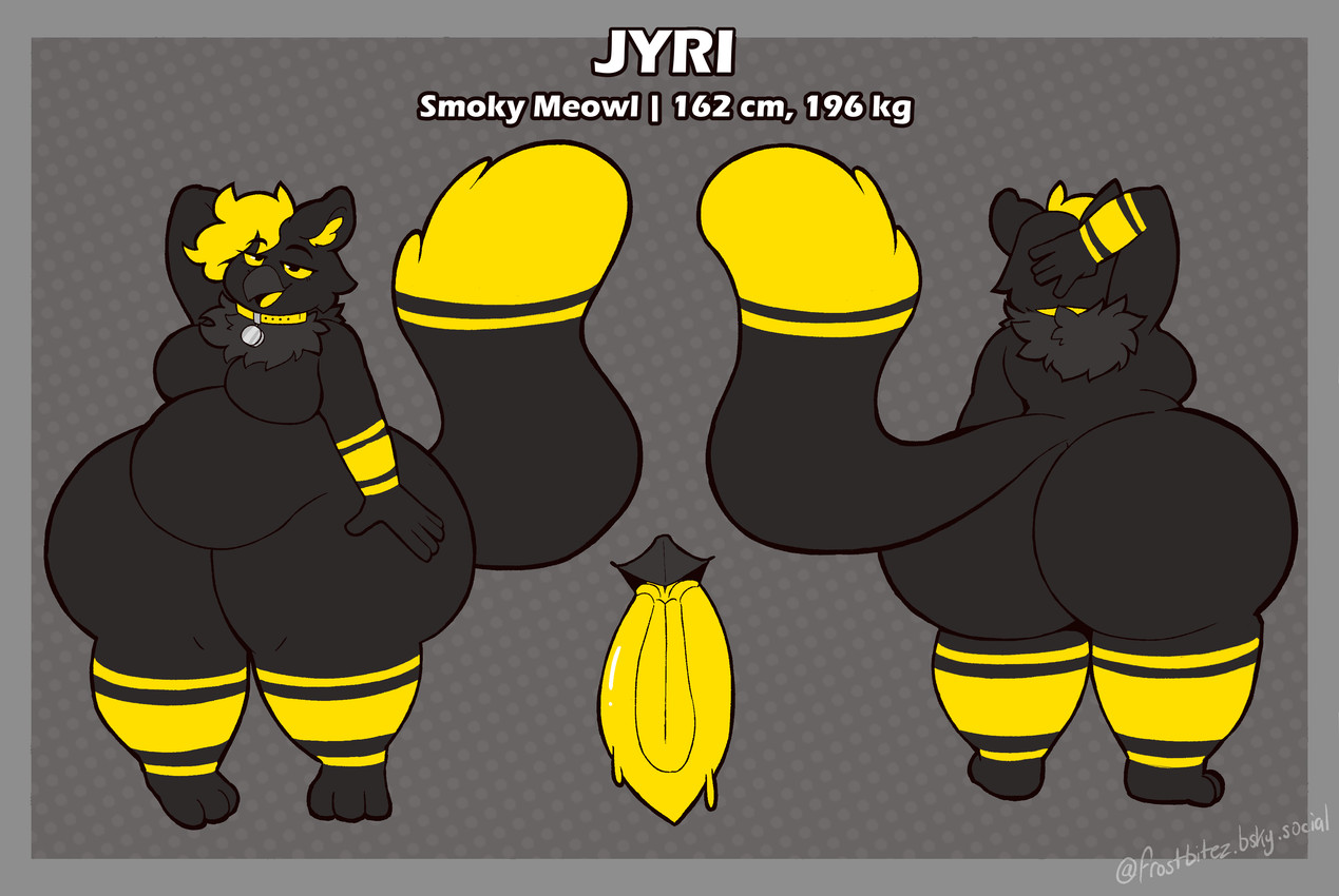 anthro beak bedroom_eyes belly big_belly big_butt butt collar collar_only collar_tag female femboy hand_on_head huge_butt hyper hyper_butt long_tongue markings moobs narrowed_eyes neck_tuft nude null obese overweight seductive smug solo striped_markings stripes tail thick_thighs tongue tuft wide_hips icebitez mythology jyri_(mikimeowl) avian bird gryphon meowl mythological_avian mythological_creature owl absurd_res hi_res model_sheet