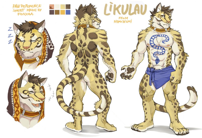 abs anthro clothed clothing collar countershading fur hoodie male muscular muscular_anthro muscular_male nipples pecs simple_background solo spots tattoo topwear fonyaa nekojishi studio_klondike likulau clouded_leopard felid mammal pantherine 2017