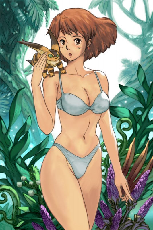 blue_clothing blue_panties blue_underwear bra breasts brown_eyes brown_hair cleavage clothed clothing duo female hair human_focus navel not_furry_focus panties pose skimpy tight_clothing underwear oggy ghibli nausicaä_of_the_valley_of_the_wind nausicaä teto_(ghibli) canid canine fox fox_squirrel_(ghibli) human hybrid mammal rodent sciurid tree_squirrel 2010 hi_res