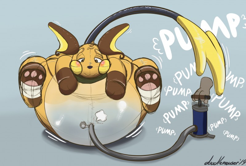 air_pump feral inflatable inflation nozzle simple_background solo doodlemouser nintendo pokemon fan_character sparks_the_raichu animate_inanimate generation_1_pokemon living_inflatable mammal pokemon_(species) raichu rodent absurd_res digital_drawing_(artwork) digital_media_(artwork) hi_res