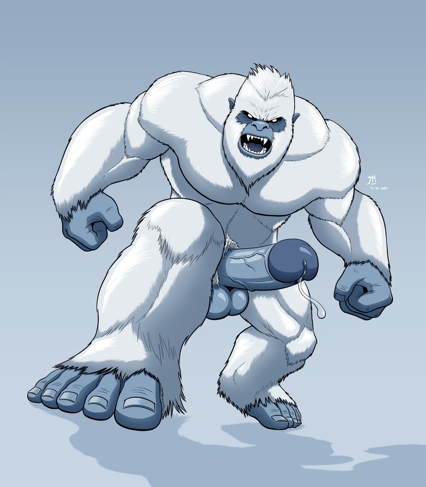 5_fingers 5_toes angry anthro arm_tuft aroused balls beard biceps big_biceps big_deltoids big_forearm_muscles big_muscles big_pecs big_penis biped blue_background blue_balls blue_body blue_ears blue_glans blue_penis blue_skin blue_tongue bodily_fluids broad_shoulders crotch_tuft deltoids dripping empty_eyes erection facial_hair fangs featureless_chest feet fingernails fingers fist forearm_muscles foreskin front_view fur genital_fluids genitals glans hair huge_deltoids huge_forearm_muscles huge_muscles humanoid_ears humanoid_feet humanoid_genitalia humanoid_hands humanoid_penis leaking_precum light light_beard light_body light_facial_hair light_fur looking_at_viewer male manly mature_anthro mature_humanoid mature_male multicolored_body muscular muscular_anthro muscular_arms muscular_humanoid muscular_male muscular_thighs nails nude nude_anthro nude_humanoid nude_male open_mouth pecs penis plantigrade pose precum precum_drip precum_string pubes quads retracted_foreskin shadow sharp_teeth shoulder_tuft simple_background solo standing teeth thick_neck thick_penis toenails toes tongue trapezius triceps tuft two_tone_body vein veiny_penis white_beard white_body white_facial_hair white_fur white_hair white_pubes white_tuft jade_monstruo cryptid humanoid hybrid mammal monster primate sasquatch yeti 2025 7:8 cel_shading dated detailed digital_drawing_(artwork) digital_media_(artwork) full-length_portrait hi_res lighting portrait shaded signature simple_shading