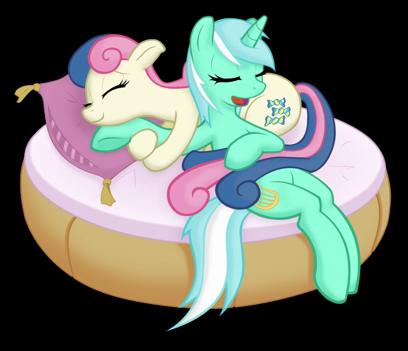 duo eyes_closed female feral horn sleeping slackerburst friendship_is_magic hasbro my_little_pony mythology bonbon_(mlp) lyra_heartstrings_(mlp) earth_pony equid equine horse mammal mythological_creature mythological_equine pony unicorn 2014 absurd_res alpha_channel hi_res