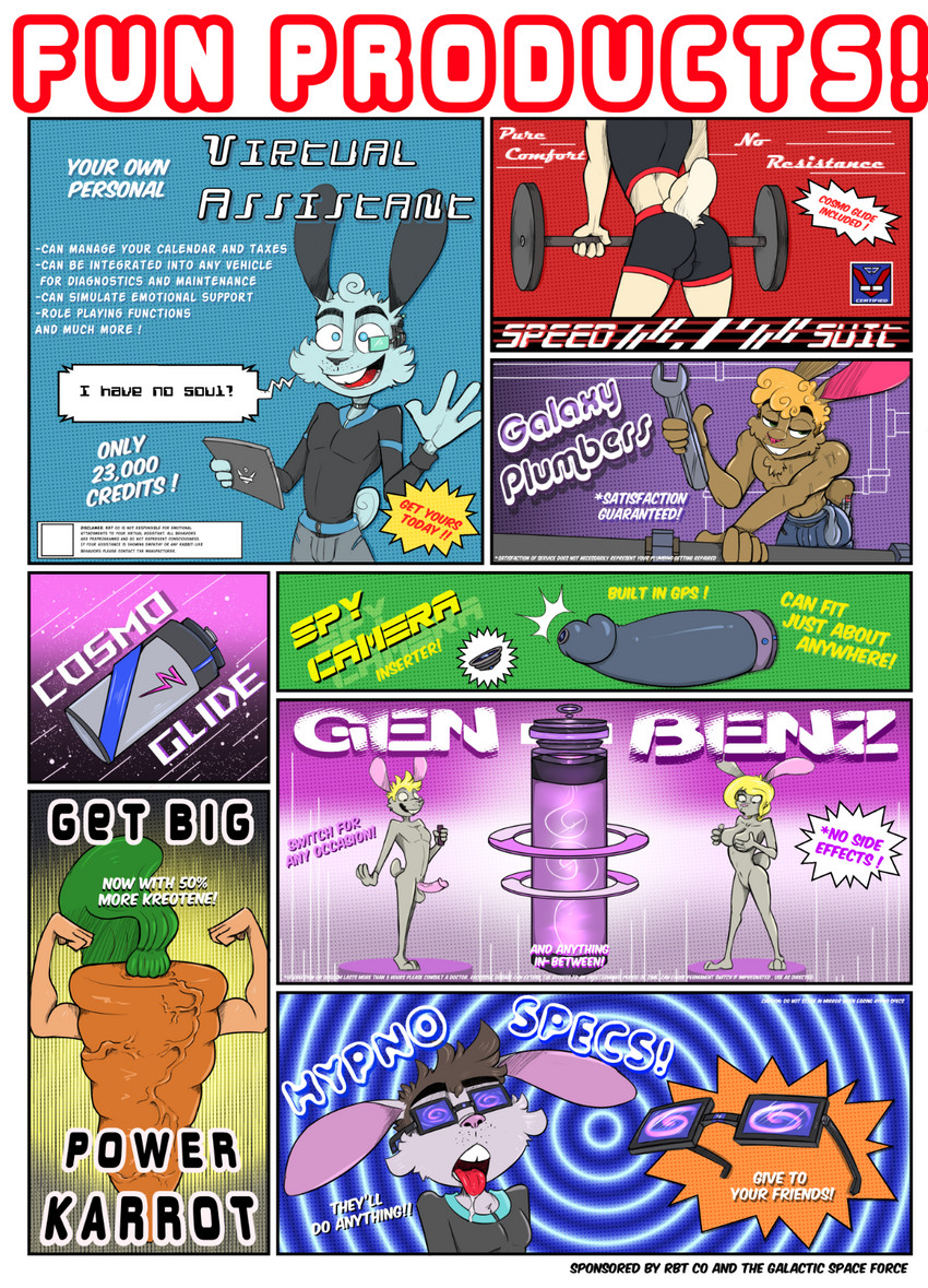 genitals humanoid_genitalia humanoid_penis hypnosis male mind_control penis solo inoby spacebunz vass_(spacebunz) lagomorph leporid mammal rabbit comic hi_res