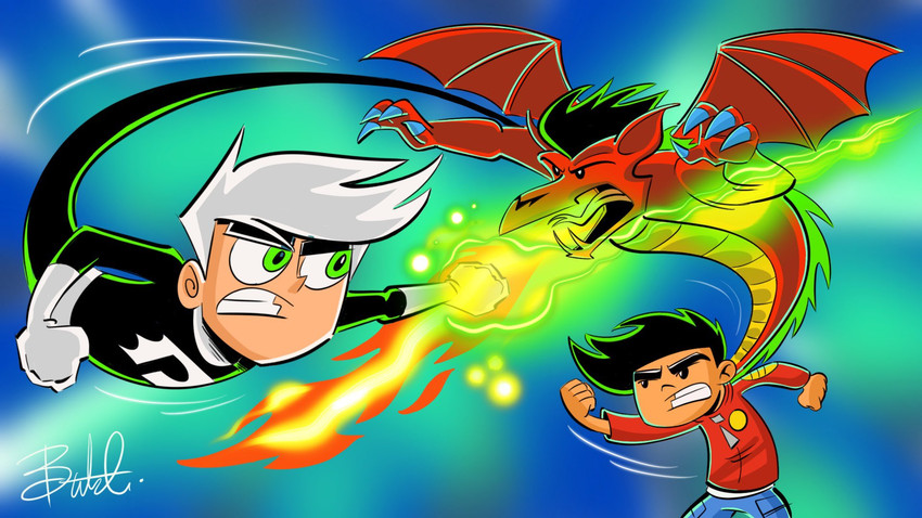 danny fenton and jake long (american dragon: jake long and etc) created by butch hartman