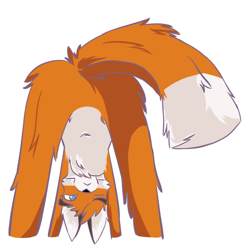 anthro blue_eyes dipstick_tail featureless_crotch fur looking_at_viewer looking_back male markings orange_body orange_fur solo tail tail_markings unknown_artist microsoft minecraft mojang xbox_game_studios canid canine fox fox_(minecraft) mammal 1:1 absurd_res hi_res