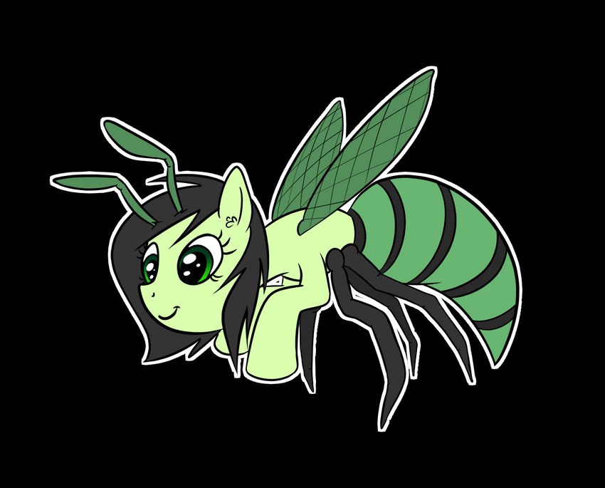 antennae_(anatomy) female feral fur green_body green_fur happy hunched_over insect_wings phone_drawing simple_background smile solo transparent_background wings happy_harvey hasbro my_little_pony fan_character filly_anon arthropod earth_pony equid equine horse hybrid hymenopteran insect mammal pony wasp wasp_pony alpha_channel young_(lore)