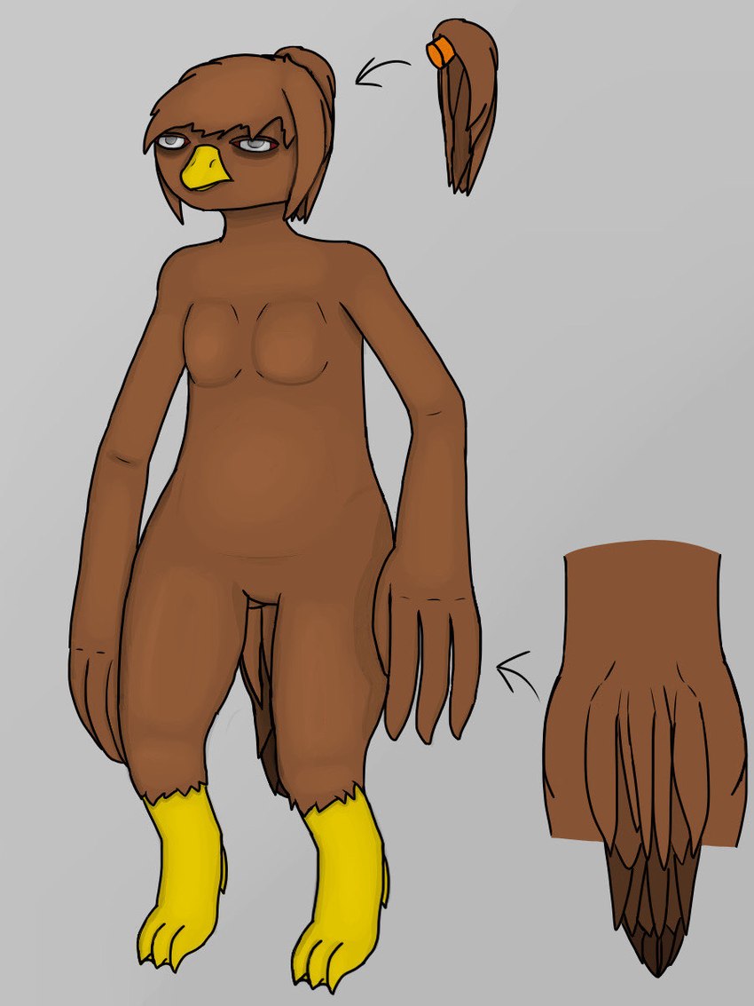 ambiguous_gender anthro breasts hair herm intersex nude ponytail small_breasts sunken_eyes tasteful_nudity superduck deughan anatid anseriform avian bird duck 3:4 hi_res