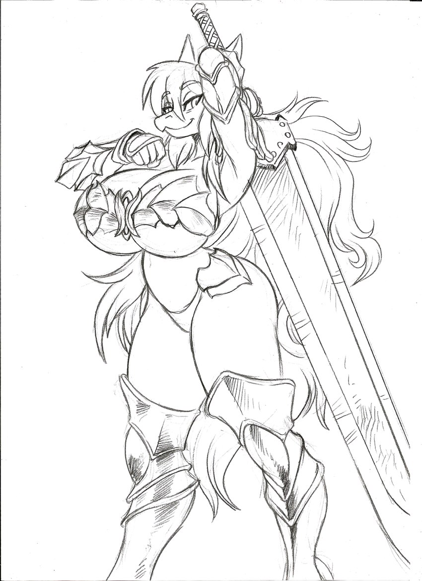 anthro armor big_breasts big_sword bikini_armor breasts female hair huge_breasts long_hair melee_weapon solo sword thick_thighs unconvincing_armor weapon chochi vtuber lazy_fangs bat hybrid mammal reptile scalie snake viper absurd_res hi_res