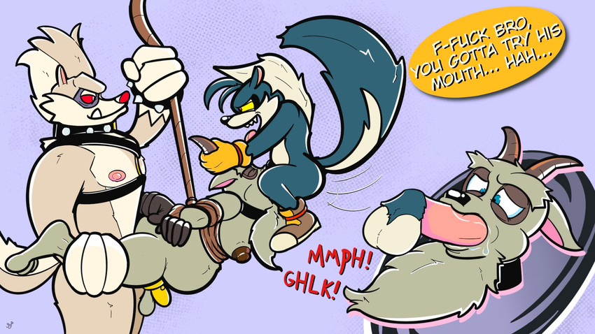 elder scruffy, rough the skunk, and tumble the skunk (sonic the hedgehog (comics) and etc) created by ggponk