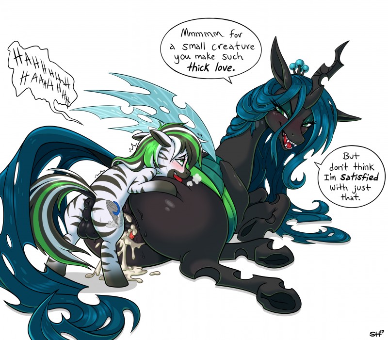 fan character, jack hyperfreak, and queen chrysalis (friendship is magic and etc) created by sorc