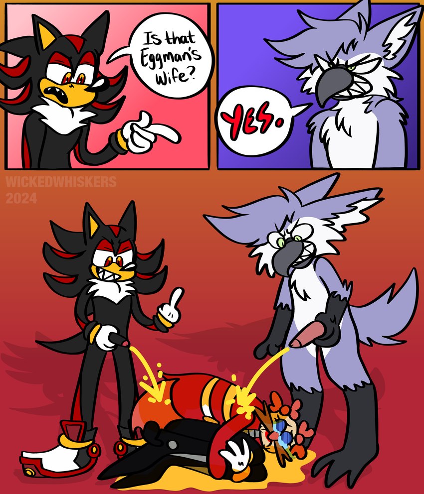 dr. eggman and shadow the hedgehog (sonic the hedgehog (series) and etc) created by wickedwhiskerz