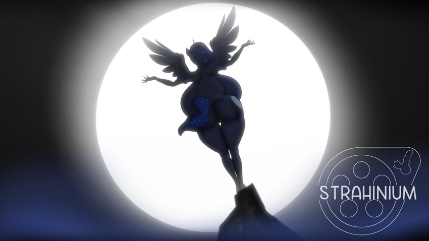 5_fingers anthro anthrofied back_boob big_breasts big_butt blue_body blue_hair blue_horn breasts butt cutie_mark female fingers full_moon hair horn huge_breasts looking_away moon nude rear_view solo spread_arms standing wings strahinium friendship_is_magic hasbro my_little_pony mythology princess_luna_(mlp) equid equine mammal mythological_creature mythological_equine unicorn winged_unicorn 16:9 2021 3d_(artwork) digital_media_(artwork) hi_res widescreen