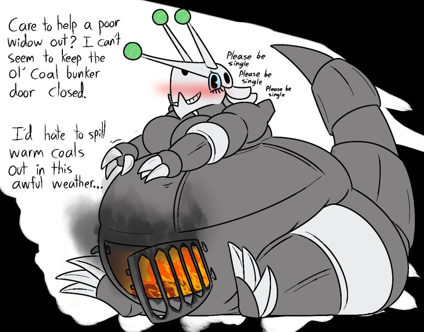 3_claws 3_fingers 3_horns 3_toes anthro ball belly big_belly big_breasts biped black_eyebrows black_eyes black_text blue_jewelry blue_necklace blue_sclera blush breasts claws coal description dialogue ellipsis eyebrows eyelashes facial_horn featureless_breasts feet female finger_claws fingers fire flustered front_view furnace gem hatch horn inner_monologue jewelry mature_anthro mature_female metal morbidly_obese morbidly_obese_anthro morbidly_obese_female multi_horn necklace necklace_only nose_horn nude obese obese_anthro obese_female outline overweight overweight_anthro overweight_female pearl_(gem) pearl_necklace question_mark red_blush seductive sharp_horn simple_background sitting smile smoke solo struggling tail talking_to_another teeth tennis_ball tennis_ball_on_horn text thick_tail toe_claws toes transparent_background white_background white_claws white_fingers white_outline white_toes thatoneaceguy nintendo pokemon frau_klingenkopf aggron elemental_creature generation_3_pokemon living_furnace metal_creature mineral_fauna pokemon_(species) 2021 aliasing alpha_channel colored digital_drawing_(artwork) digital_media_(artwork) english_description english_text