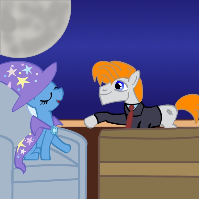 conan o'brien and trixie (friendship is magic and etc) created by unknown artist