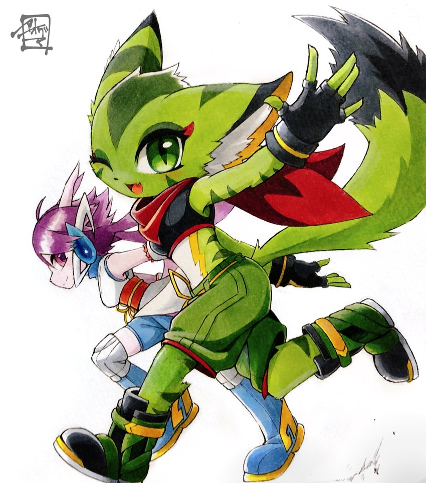 carol tea and sash lilac (freedom planet and etc) created by aoguma