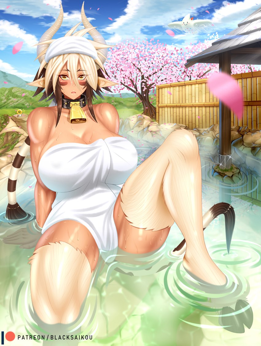 bell bell_collar big_breasts black_collar breasts cherry_blossom collar cowbell detailed_background female flower group hooves horn hot_spring huge_breasts looking_at_viewer monster_girl_(genre) onsen open_mouth outside partially_submerged patreon_logo plant prunus_(flower) pupils reclining solo_focus square_pupils text towel towel_only water wet yellow_eyes blacksaikou monster_musume nintendo patreon pokemon cathyl_(monster_musume) animal_humanoid bovid bovid_humanoid bovine bovine_humanoid cattle_humanoid generation_4_pokemon generation_7_pokemon horned_humanoid humanoid legendary_pokemon mammal mammal_humanoid meltan pokemon_(species) togekiss 2019 hi_res url