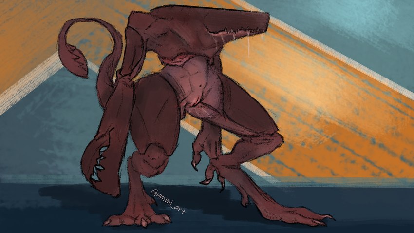 anthro bodily_fluids claws crab_claw drooling eyeless female machine mecha paws saliva solo tail tail_mouth toe_claws unusual_anatomy unusual_tail wide_hips gummi_art living_machine digital_drawing_(artwork) digital_media_(artwork) digital_painting_(artwork) hi_res widescreen