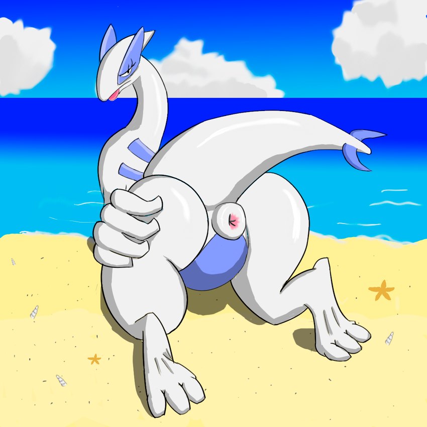 animal_genitalia beach butt cloaca female feral genitals sand solo bode_fuceta nintendo pokemon avian generation_2_pokemon legendary_pokemon lugia pokemon_(species) 1:1 hi_res