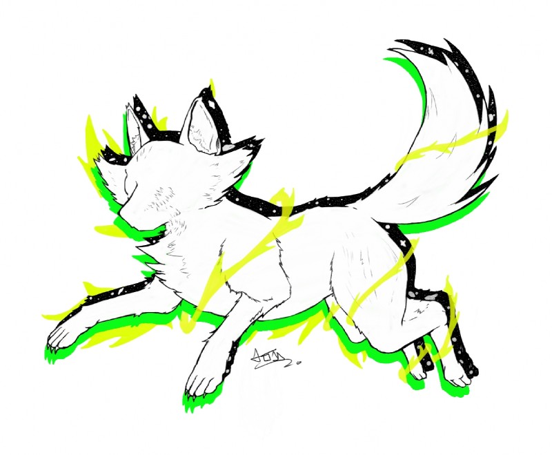 abstract_art ambiguous_gender eyeless feral fire fur magic simple_background solo white_background ruthredmane homestuck ms_paint_adventures becquerel canid canine mammal