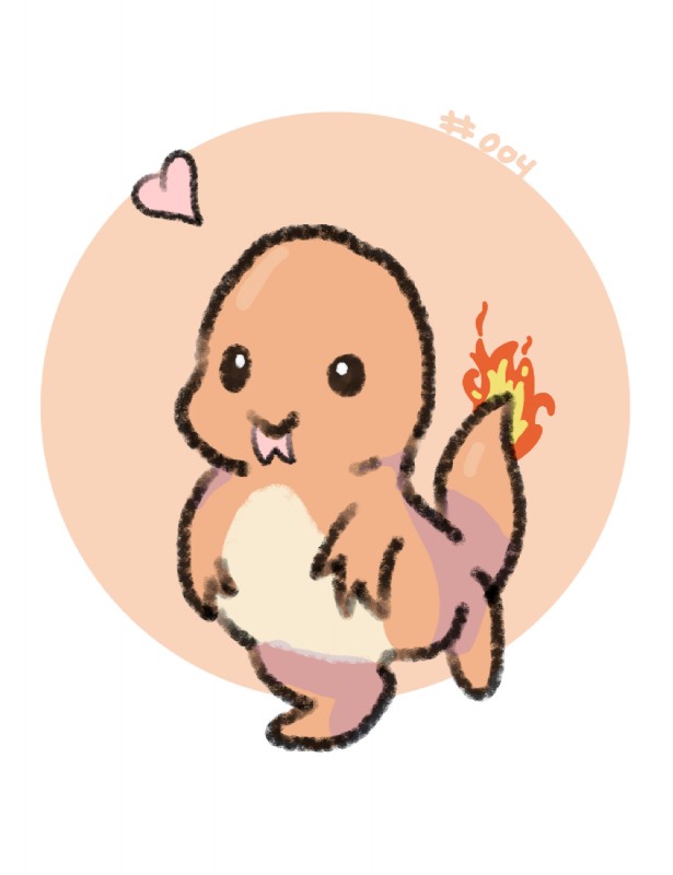 fire flaming_tail heart_symbol simple_background smile solo tail tongue tongue_out cottongryph nintendo pokemon charmander generation_1_pokemon lizard pokemon_(species) reptile scalie digital_media_(artwork) hi_res