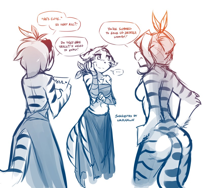 aerith, iris, and therie sah-van (twokinds) created by tom fischbach