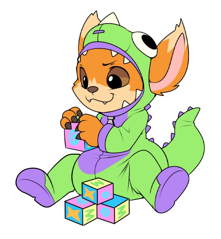 anthro baby biped clean_diaper clothed clothing cute_fangs diaper diaper_under_clothing diaper_under_onesie fangs holding_block holding_object holding_toy holding_toy_block male onesie pajamas simple_background sitting smile solo teeth toy toy_block wearing_diaper white_background young young_anthro bubblepuppers league_of_legends riot_games tencent gnar_(lol) yordle