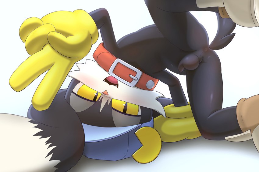 anal anthro black_body black_fur clothing collar fangs flaccid foreskin fur genitals gloves handwear looking_at_viewer male navel penis smile solo teeth white_body white_fur young kouhaku773 bandai_namco klonoa_(series) klonoa hi_res