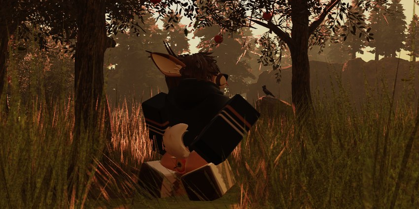 anal anthro antlers arm_warmers armwear blep bottomless butt clothed clothing curled_tail curved_tail detailed_background fluffy fluffy_hair grass hair hand_on_butt hoodie hoodie_only hooves horn improvised_sex_toy kneeling male object_insertion outside plant rock scenery solo tail tongue tongue_out topwear topwear_only tree anonymous_artist roblox avian bird corvid corvus_(genus) crow deer mammal oscine passerine