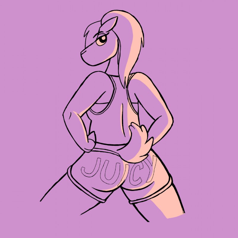 anthro bottomwear bra butt clothed clothing cloven_hooves female fur hair hooves hotpants looking_at_viewer looking_back ponytail power_stance racerback_tank_top rear_view shorts simple_background solo sports_bra underwear crocodilianbooty juicy_couture lego ninjago skylor_(crocodilianbooty) camelid mammal vicuna 1:1 digital_drawing_(artwork) digital_media_(artwork) hi_res portrait three-quarter_portrait