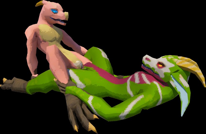 anthro bodily_fluids claws duo female female/female genital_fluids genitals horn low_poly nude open_mouth pussy scales sex simple_background transparent_background tribadism vaginal kobold_dellarte kret tik_tik kobold reptile scalie 3d_(artwork) alpha_channel digital_media_(artwork)