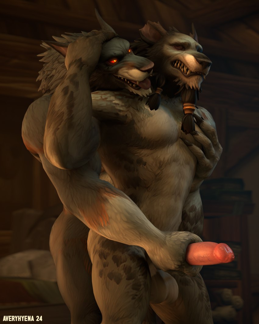 animal_genitalia animal_penis anthro balls bed big_balls big_muscles big_penis black_nose blue_body blue_fur canine_genitalia canine_penis dark_body duo erection eyes_closed fur furniture genitals glowing glowing_eyes grabbing_chest grey_body grey_fur handjob jerked_silly jerking light_body light_penis looking_pleasured male male/male muscular muscular_anthro muscular_male nude orange_body orange_eyes orange_fur pec_grab pecs penile penis pink_penis reach_around red_eyes sex teeth tongue tongue_out white_body white_fur averyhyena blizzard_entertainment mythology warcraft canid canine canis mammal mythological_canine mythological_creature werecanid werecanine werecreature werewolf wolf worgen 2024 3d_(artwork) 4:5 digital_media_(artwork) hi_res source_filmmaker_(artwork)